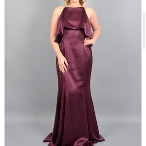 MARINA - Satin Draped Bodice Gown (w/o rhinestone)